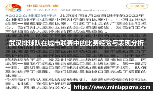 武汉排球队在城市联赛中的比赛经验与表现分析